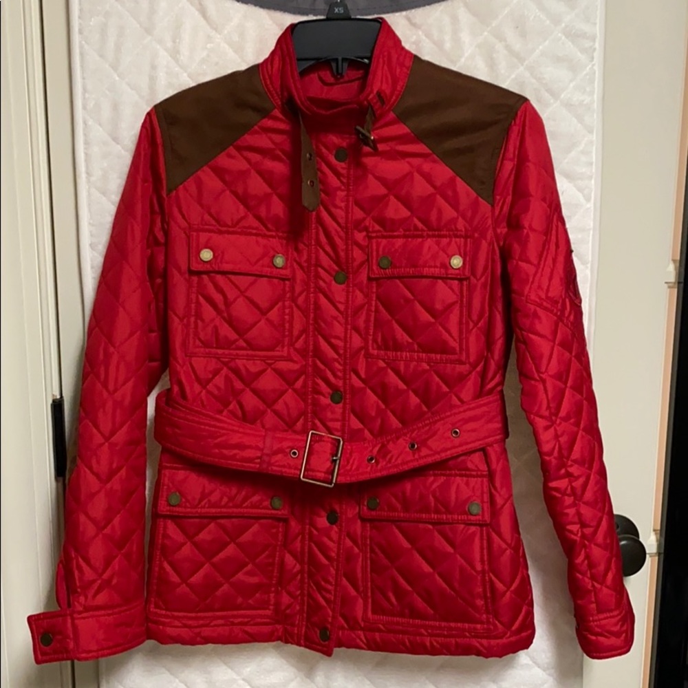 Lauren Ralph Lauren red equestrian quilted jacket - Picture 3 of 12